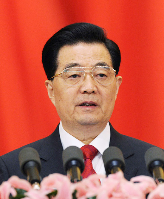  11月8日，中國共產黨第十八次全國代表大會在北京人民大會堂隆重開幕，胡錦濤同志作報告。 新華社記者 饒愛民攝