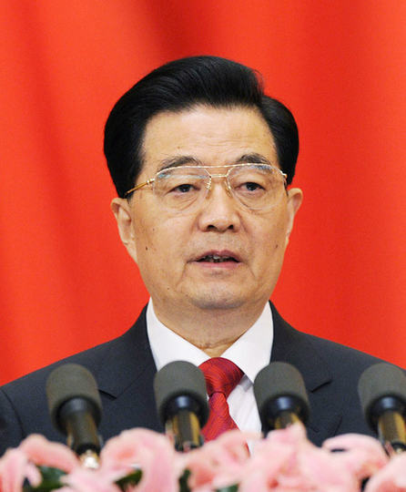 11月8日，中國共產黨第十八次全國代表大會在北京人民大會堂隆重開幕，胡錦濤同志作報告。 新華社記者 饒愛民攝
