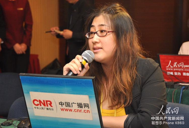 中国广播网记者提问。人民网 张启川 摄