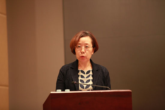 中央国家机关妇工委副主任、交通运输部直属机关工会主席兼妇工委主任董海安发言