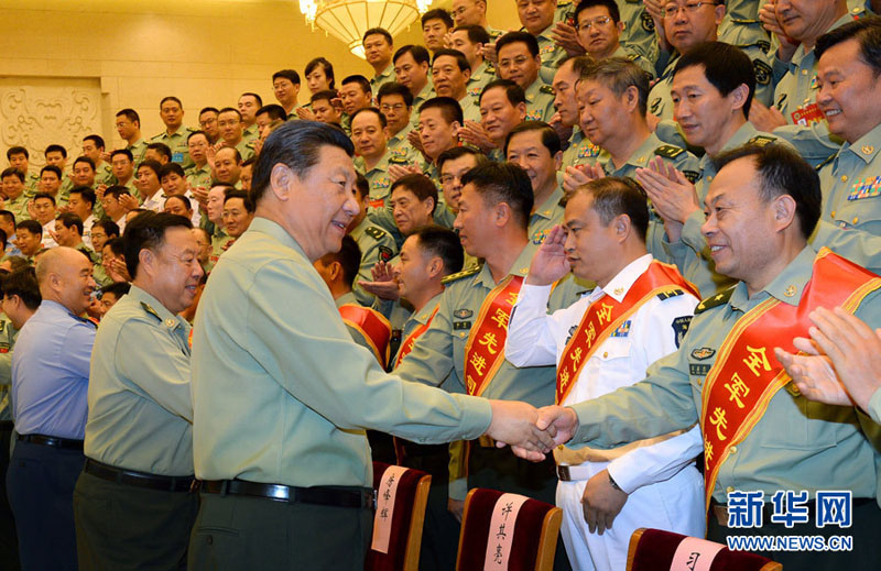 2014年9月22日，習近平在北京接見全軍參謀長會議代表。李剛攝