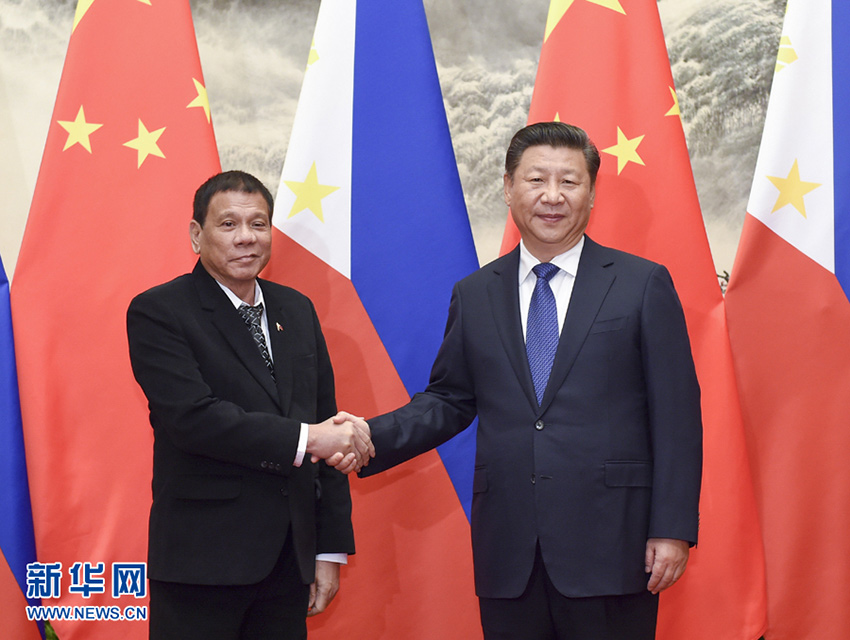 10月20日，國家主席習近平在北京人民大會堂同菲律賓總統杜特爾特舉行會談。 新華社記者 李學仁 攝