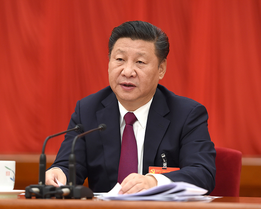 中國共產黨第十八屆中央委員會第六次全體會議，於2016年10月24日至27日在北京舉行。中央委員會總書記習近平作重要講話。 新華社記者李學仁 攝