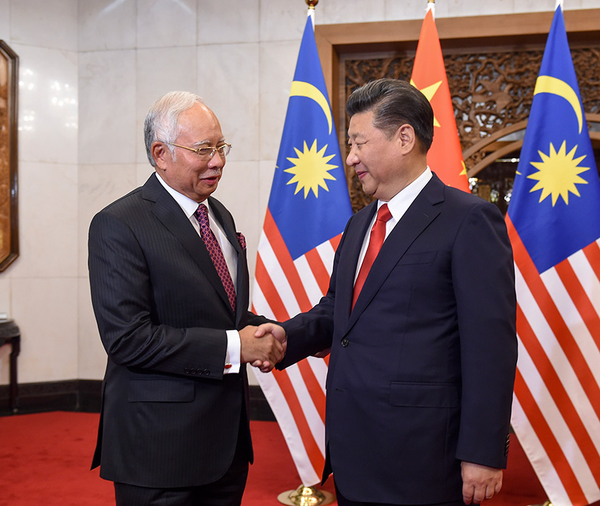 11月3日，國家主席習近平在北京釣魚台國賓館會見馬來西亞總理納吉布。 新華社記者 李學仁 攝
