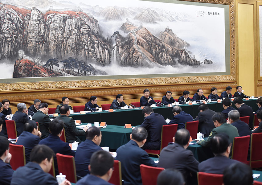 2月17日，中共中央總書記、國家主席、中央軍委主席、中央國家安全委員會主席習近平在北京主持召開國家安全工作座談會並發表重要講話。新華社記者 張鐸 攝
