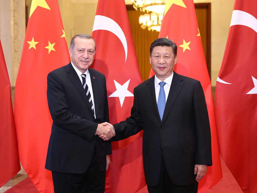 5月13日，國家主席習近平在北京人民大會堂同來華出席“一帶一路”國際合作高峰論壇的土耳其總統埃爾多安舉行會談。 新華社記者 鞠鵬 攝