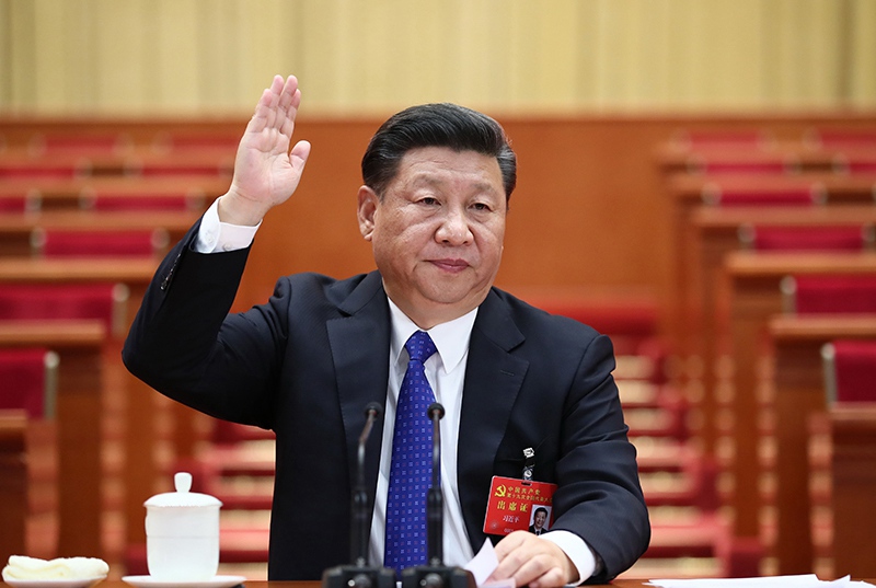 10月17日，中國共產黨第十九次全國代表大會在北京人民大會堂舉行預備會議。習近平同志主持會議。新華社記者 蘭紅光 攝