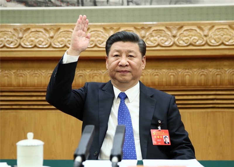 10月17日，中國共產黨第十九次全國代表大會主席團在北京人民大會堂舉行第一次會議。習近平同志出席會議並作重要講話。新華社記者 蘭紅光 攝