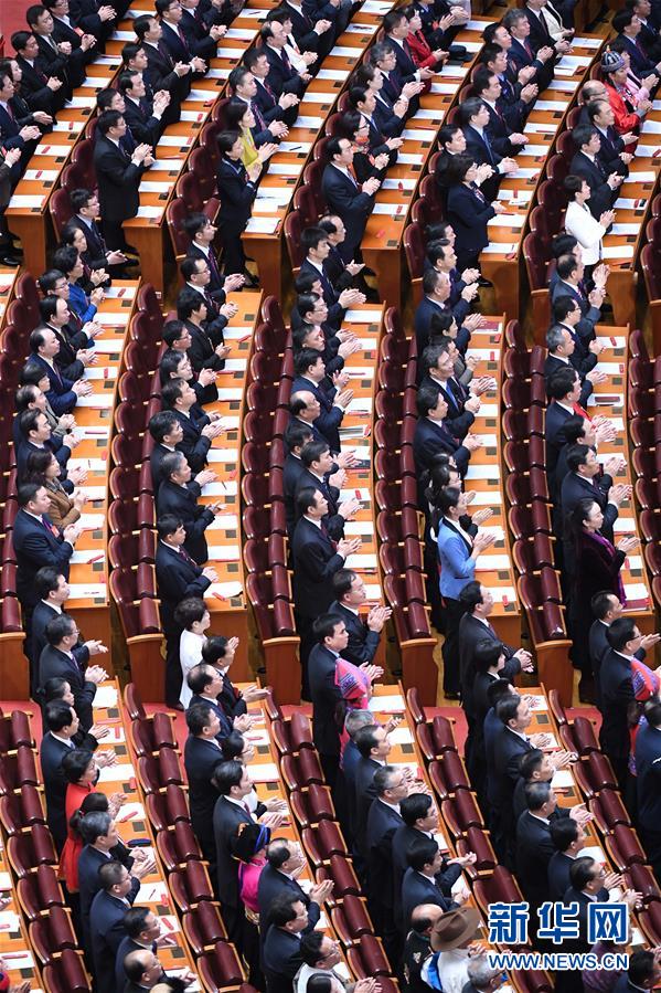 10月24日，中國共產黨第十九次全國代表大會在北京人民大會堂舉行閉幕會。這是大會會場。 新華社記者 張領 攝