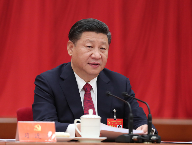 10月25日，中國共產黨第十九屆中央委員會第一次全體會議在北京人民大會堂舉行。習近平同志主持會議並作重要講話。新華社記者 劉衛兵 攝