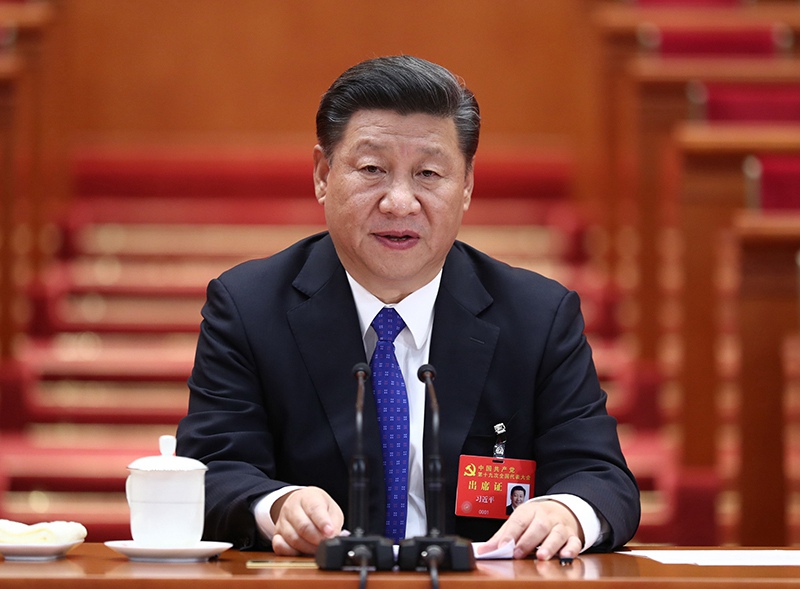 10月17日，中國共產黨第十九次全國代表大會在北京人民大會堂舉行預備會議。習近平同志主持會議。新華社記者 鞠鵬 攝
