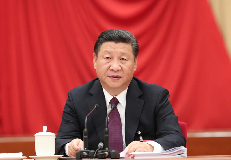 中國共產黨第十八屆中央委員會第七次全體會議，於2017年10月11日至14日在北京舉行。中央委員會總書記習近平作重要講話。新華社記者 馬佔成 攝