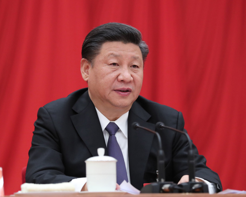 中國共產黨第十九屆中央委員會第三次全體會議，於2018年2月26日至28日在北京舉行。中央委員會總書記習近平作重要講話。新華社記者鞠鵬攝 