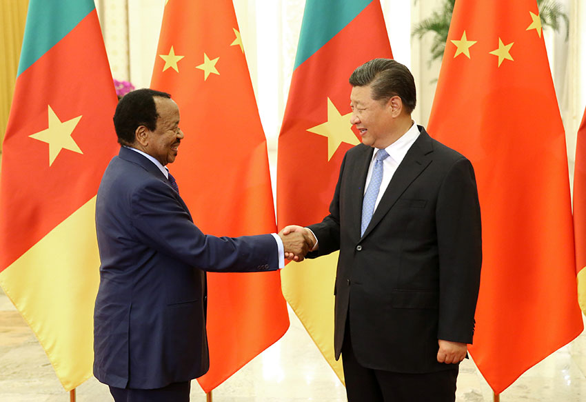 8月31日，國家主席習近平在北京人民大會堂會見喀麥隆總統比亞。 新華社記者姚大偉攝