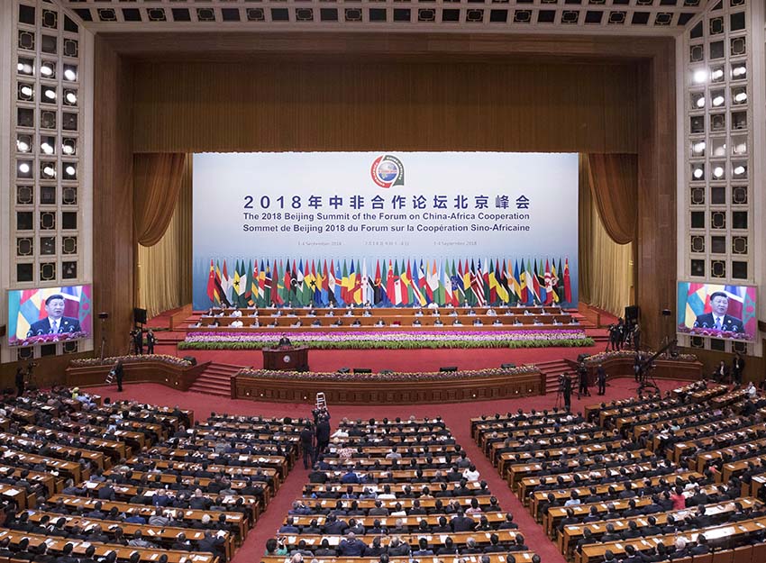 9月3日，中非合作論壇北京峰會在人民大會堂隆重開幕。中國國家主席習近平出席開幕式並發表題為《攜手共命運 同心促發展》的主旨講話。新華社記者 王曄 攝