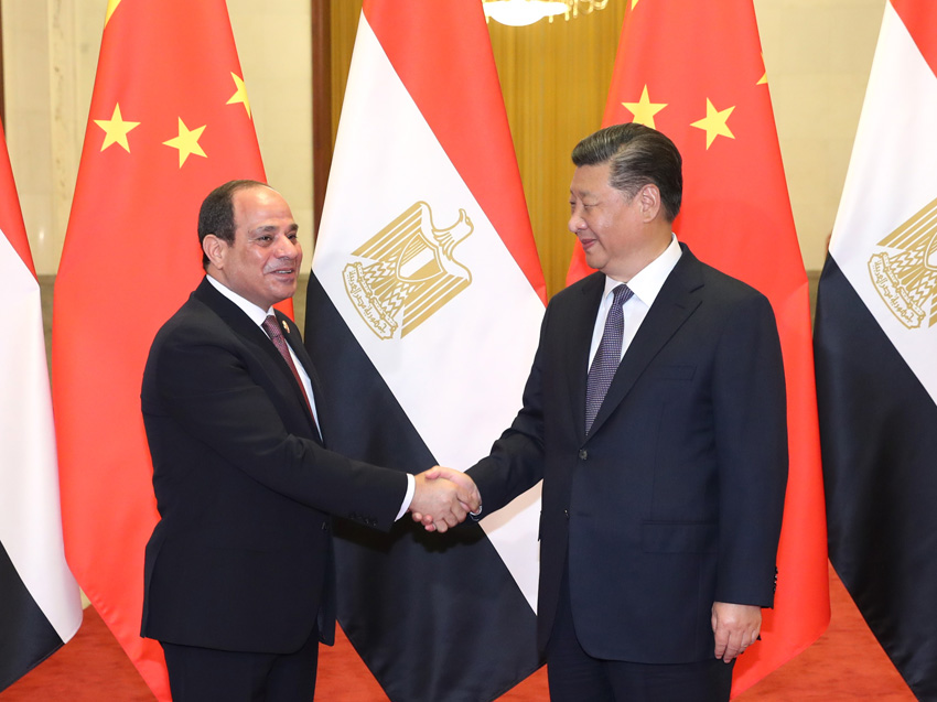 9月1日，国家主席习近平在北京人民大会堂同埃及总统塞西举行会谈。新华社记者 庞兴雷 摄