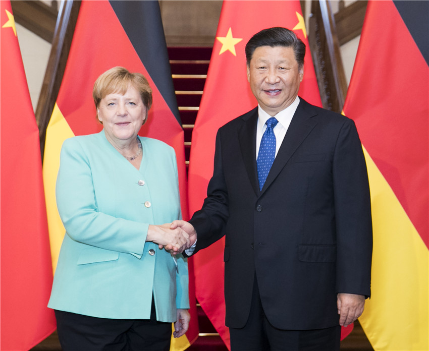 9月6日，國家主席習近平在北京會見德國總理默克爾。 新華社記者 黃敬文 攝