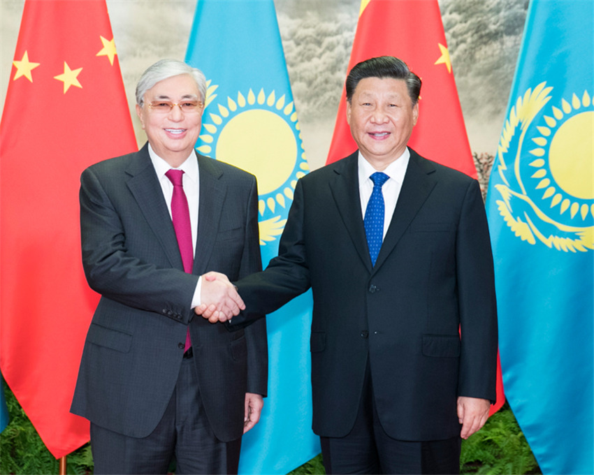 9月11日，國家主席習近平在北京人民大會堂同哈薩克斯坦總統托卡耶夫舉行會談。 新華社記者 黃敬文 攝