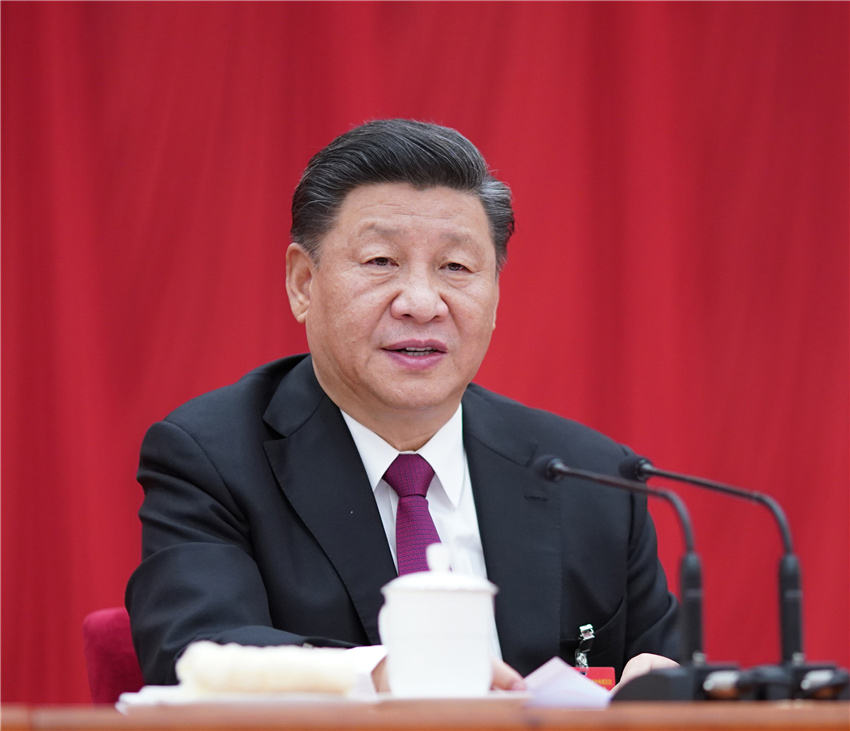 中國共產黨第十九屆中央委員會第四次全體會議，於2019年10月28日至31日在北京舉行。中央委員會總書記習近平作重要講話。 新華社記者 鞠鵬 攝