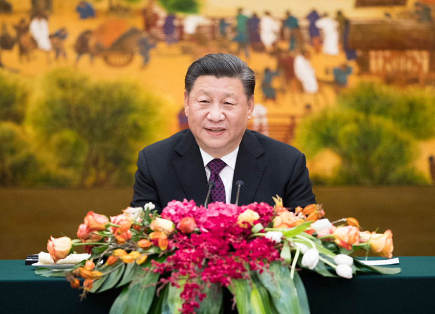 12月3日，國家主席習近平在北京人民大會堂會見出席“2019從都國際論壇”外方嘉賓。 新華社記者 黃敬文 攝