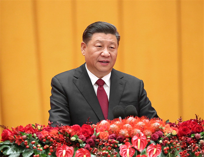 1月23日，中共中央、國務院在北京人民大會堂舉行2020年春節團拜會。中共中央總書記、國家主席、中央軍委主席習近平發表講話。新華社記者 姚大偉 攝