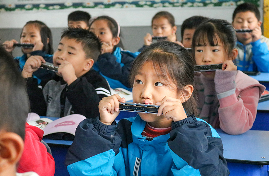 以前阜南縣鄉村學校的音樂課，隻能教唱歌和簡單的舞蹈，開設口琴課后，孩子們感覺很新奇，一把小口琴給他們帶來的改變越來越多。