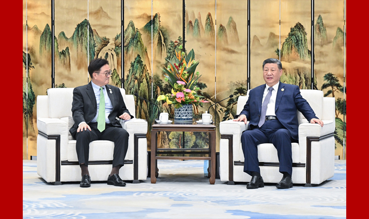 习近平会见韩国国会议长禹元植