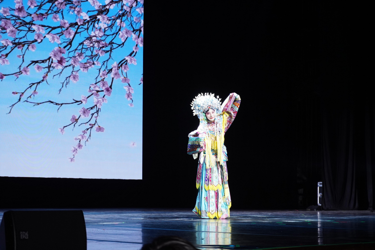 京剧表演艺术家、梅派男旦传人胡文阁表演《贵妃醉酒》。人民日报记者 张洋摄