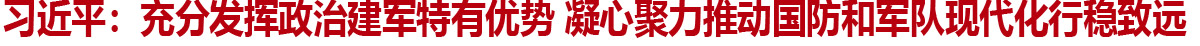 习近平:充分发挥政治建军特有优势 凝心聚力推动国防和军队现代化行稳致远