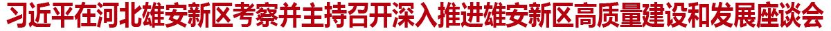 习近平在河北雄安新区考察并主持召开深入推进雄安新区高质量建设和发展座谈会