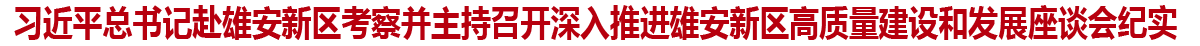 习近平总书记赴雄安新区考察并主持召开深入推进雄安新区高质量建设和发展座谈会纪实