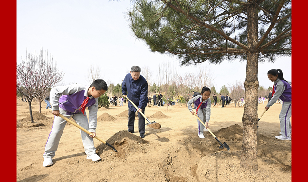 党和国家领导人参加首都义务植树活动
