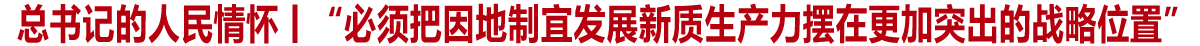 总书记的人民情怀丨“必须把因地制宜发展新质生产力摆在更加突出的战略位置”