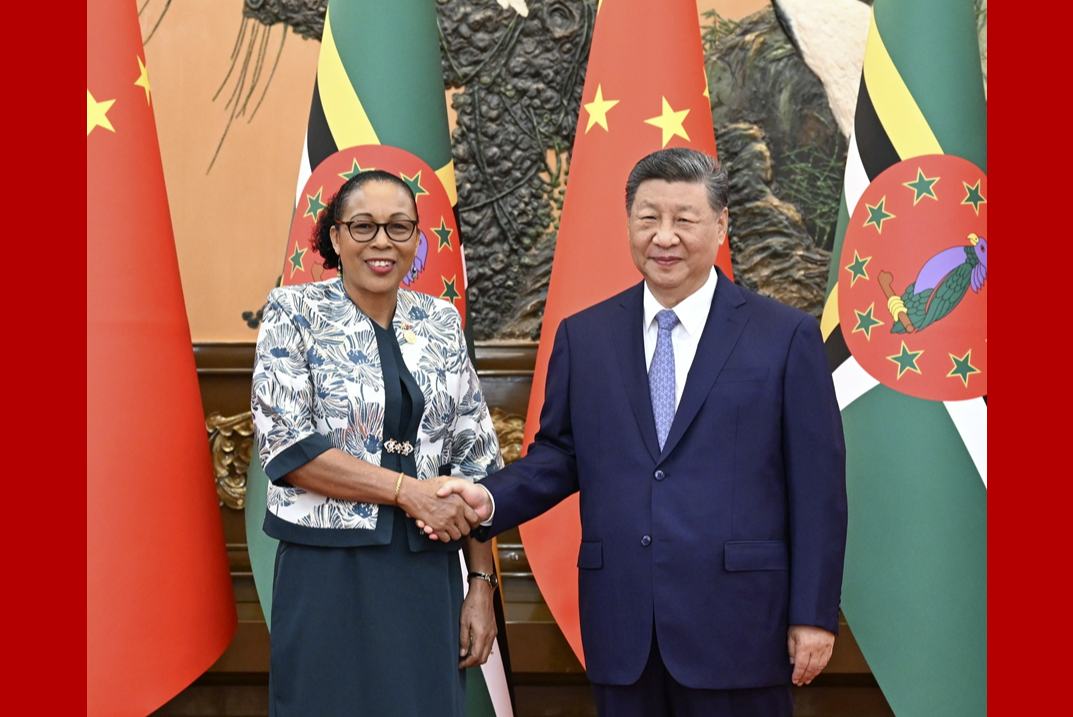 习近平会见多米尼克总统伯顿
