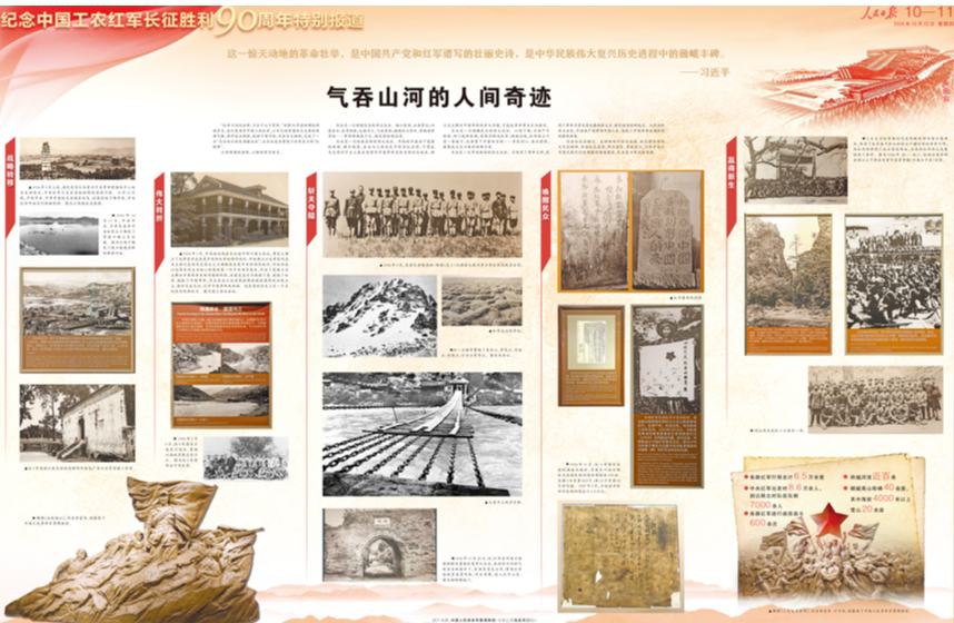 人民日报八个整版聚焦长征胜利90周年
